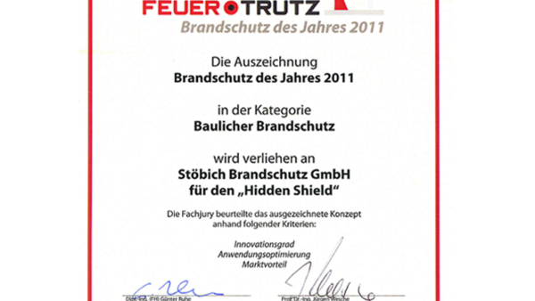 Award at FeuerTRUTZ as fire protection of the year 2011