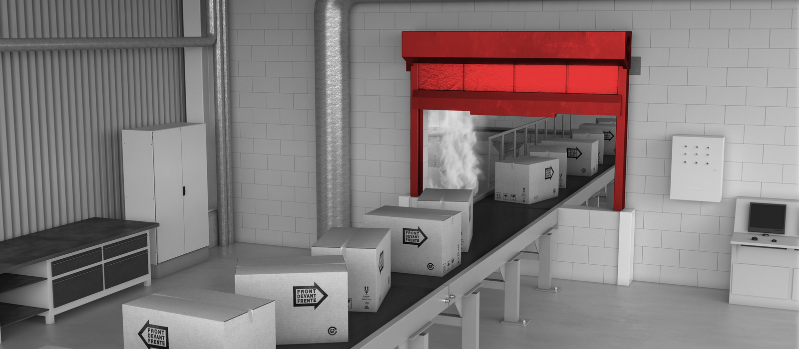 Fire protection for conveyor belts