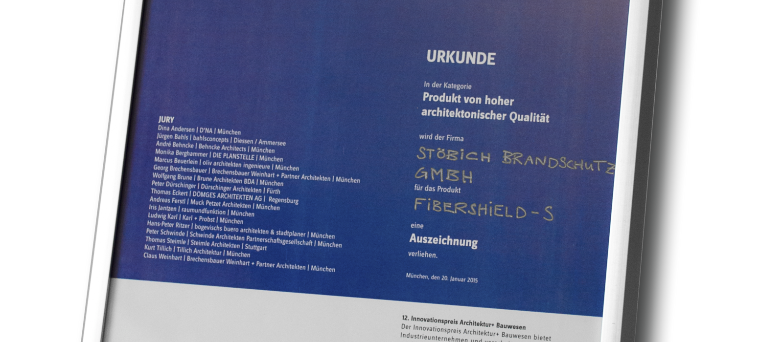 Textilní požární uzávěry (rolety) společnosti Stöbich byly nominovány do German Design Award