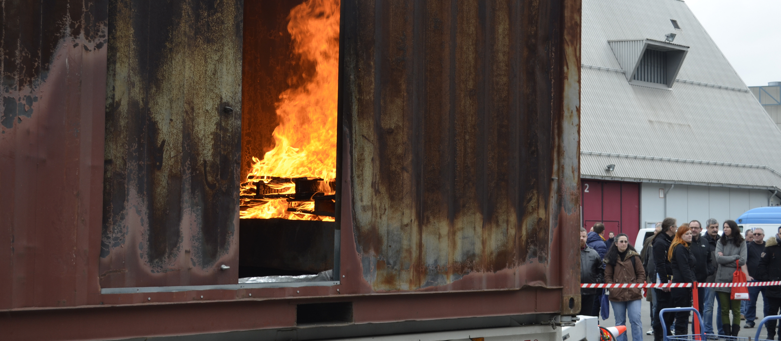 Live-Brandversuch in Goslar