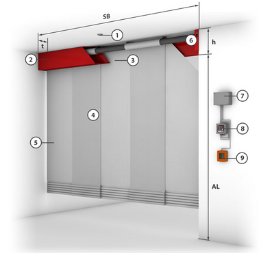 Constructive system design - Two winding shafts